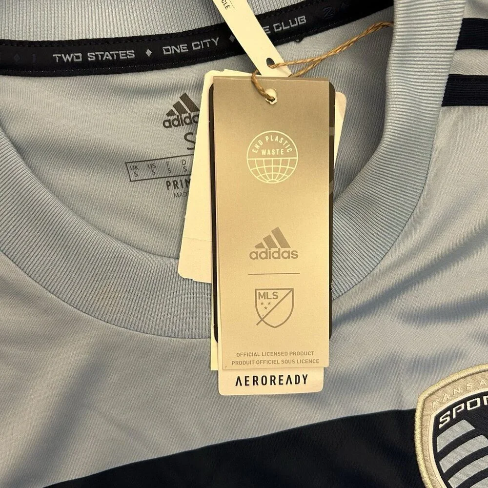 adidas Sporting Kansas City Home Soccer Jersey Mens Blue Size S - Small - NWT$90